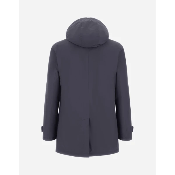 Herno Blue Long Parka in 2-Layer Windstopper | Men's Coats | Luxury Shoes 