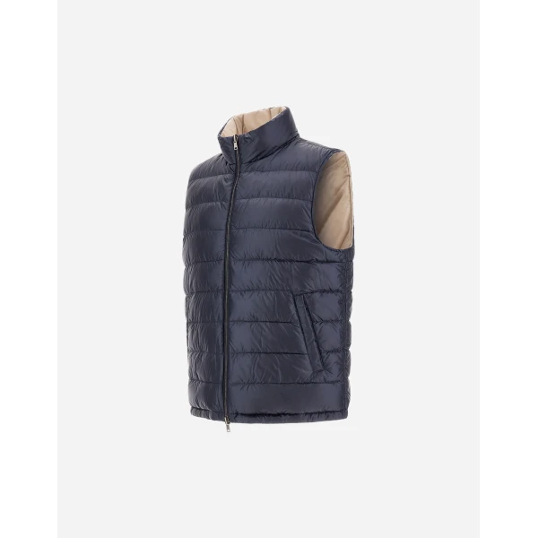 Herno Blue and Chantilly Vest in Nylon Ultralight | Men's Jackets | Luxury Shoes 