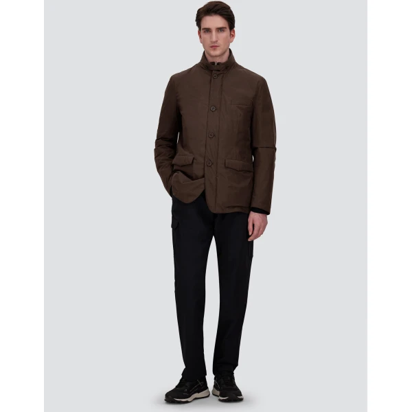 Herno Brown Blazer with Bib in 2-Layer Windstopper | Men's Jackets | Luxury Shoes 
