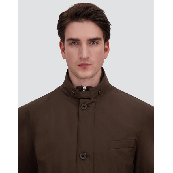 Herno Brown Blazer with Bib in 2-Layer Windstopper | Men's Jackets | Luxury Shoes 