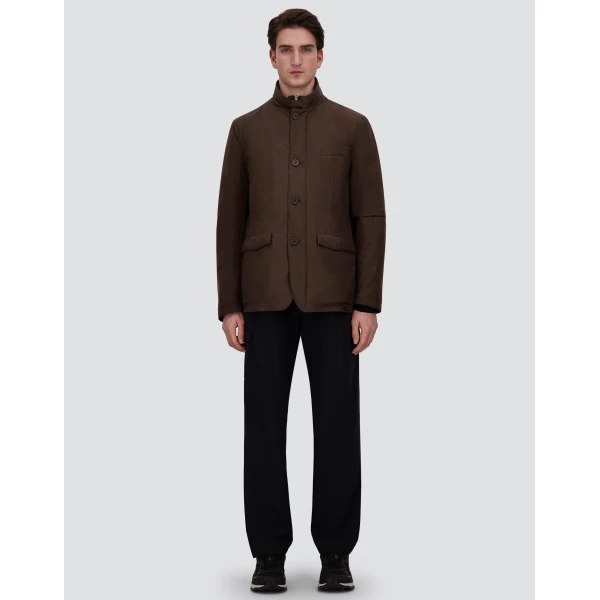 Herno Brown Blazer with Bib in 2-Layer Windstopper | Men's Jackets | Luxury Shoes 
