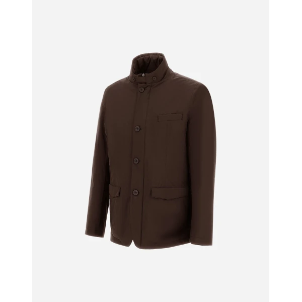Herno Brown Blazer with Bib in 2-Layer Windstopper | Men's Jackets | Luxury Shoes 