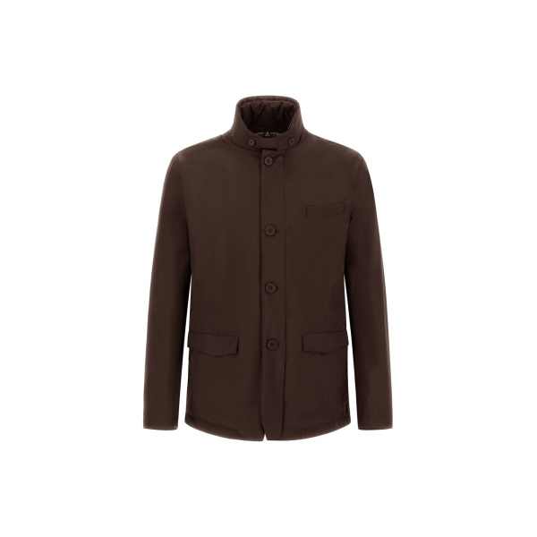 Herno Brown Blazer with Bib in 2-Layer Windstopper | Men's Jackets | Luxury Shoes 