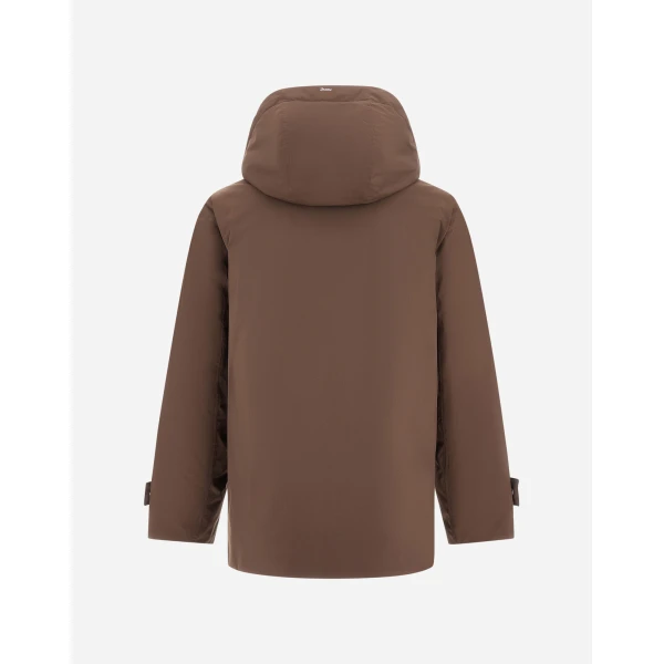 Herno Brown Hooded Parka in 2 Layers Windstopper | Men's Coats | Luxury Shoes 
