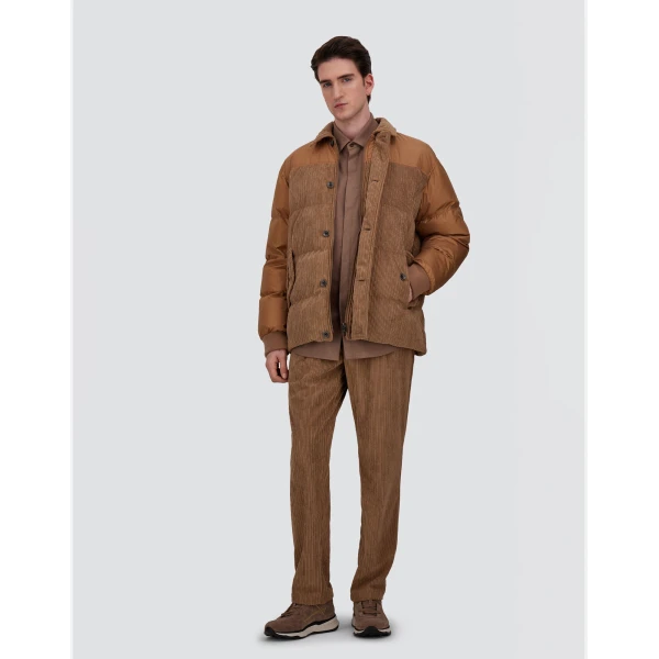 Herno Camel Jacket in Corduroy and Nylon Chamonix | Men's Jackets | Luxury Shoes 