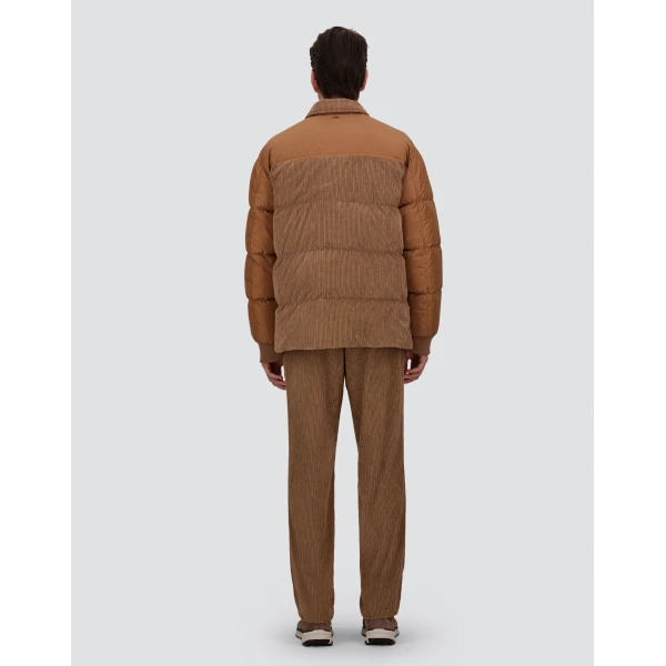 Herno Camel Jacket in Corduroy and Nylon Chamonix | Men's Jackets | Luxury Shoes 