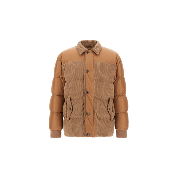 Herno Camel Jacket in Corduroy and Nylon Chamonix | Men's Jackets | Luxury Shoes 