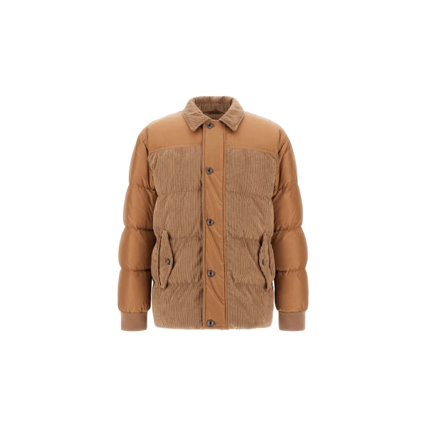 Camel Jacket in Corduroy and Nylon Chamonix