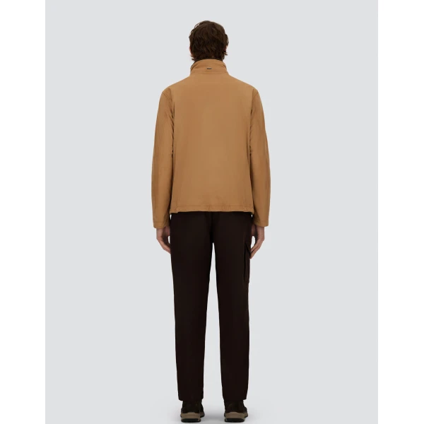 Herno Camel Resort Bomber Jacket in Suede-Effect Microfibre and Light Faux Fur | Men's Jackets | Luxury Shoes 