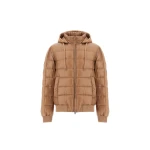 Herno Camel Resort Bomber Jacket in Ultralight Nylon and Suede-Effect Microfibre | Men's Jackets | Luxury Shoes 