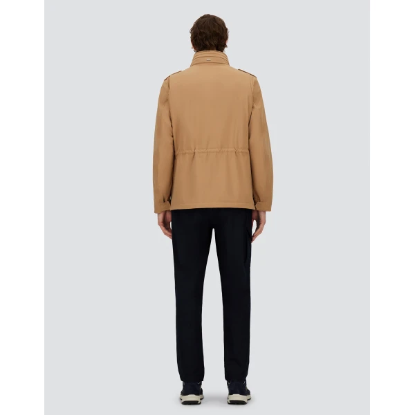 Herno Camel Resort Field Jacket in Bouclé Wool and Technical Stretch Fabric | Men's Jackets | Luxury Shoes 