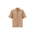 Herno Camel Resort Shirt in Tropical Wool | Men's Shirts | Luxury Shoes 