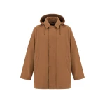 Herno Camel Short Parka in Waxed Cotton Blend | Men's Coats | Luxury Shoes 
