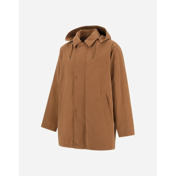 Herno Camel Short Parka in Waxed Cotton Blend | Men's Coats | Luxury Shoes 