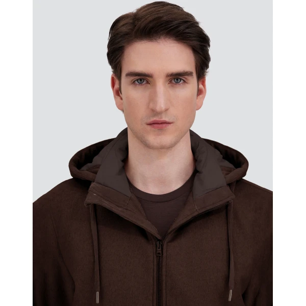 Herno Cashmere Cloth, Mohair and Suede-Effect Jacket in Dark Brown | Men's Jackets | Luxury Shoes 