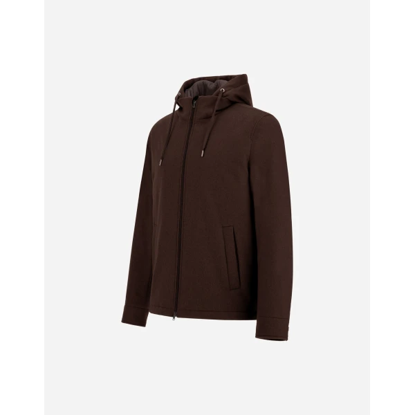 Herno Cashmere Cloth, Mohair and Suede-Effect Jacket in Dark Brown | Men's Jackets | Luxury Shoes 
