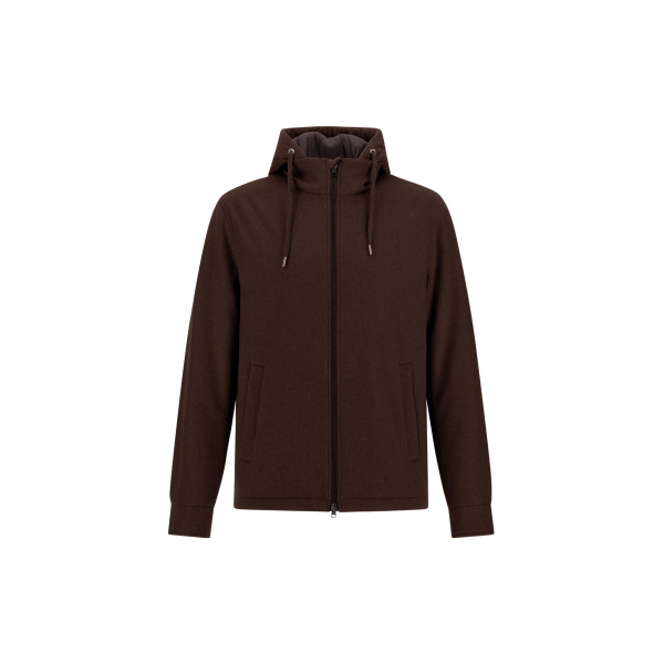 Herno Cashmere Cloth, Mohair and Suede-Effect Jacket in Dark Brown | Men's Jackets | Luxury Shoes 