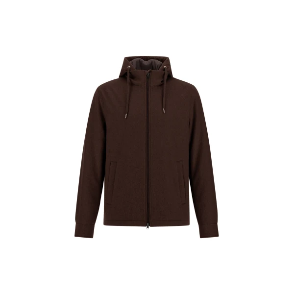 Herno Cashmere Cloth, Mohair and Suede-Effect Jacket in Dark Brown | Men's Jackets | Luxury Shoes 