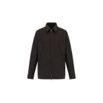 Herno Cashmere Cloth, Mohair and Suede-Effect Shacket in Dark Brown | Men's Jackets | Luxury Shoes 
