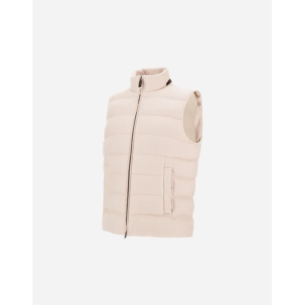 Herno Cashmere and Silk Vest with Monogram in Chantilly | Men's Jackets | Luxury Shoes 