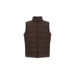 Herno Cashmere and Silk Vest with Monogram in Dark Brown | Men's Jackets | Luxury Shoes 