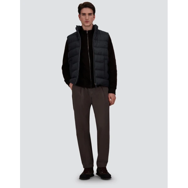 Herno Cashmere and Silk Vest with Monogram in Navy Blue | Men's Jackets | Luxury Shoes 