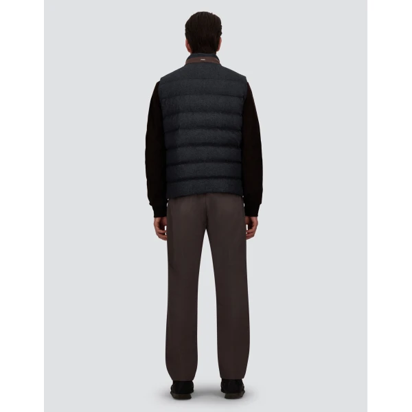 Herno Cashmere and Silk Vest with Monogram in Navy Blue | Men's Jackets | Luxury Shoes 