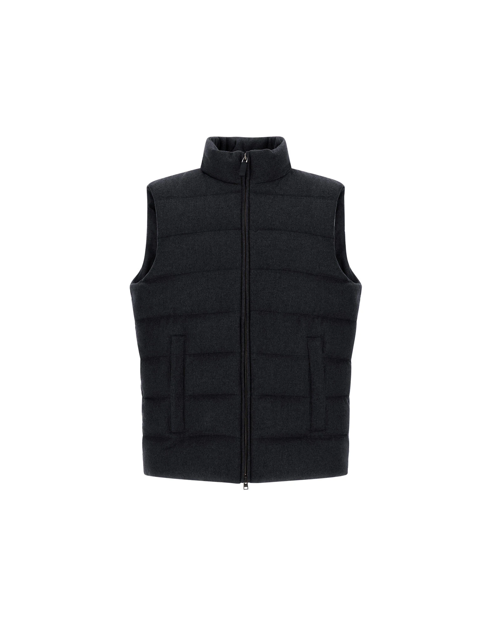Herno Cashmere and Silk Vest with Monogram in Navy Blue Herno Cashmere and Silk Vest with Monogram in Navy Blue | Men's Jackets | Luxury Shoes