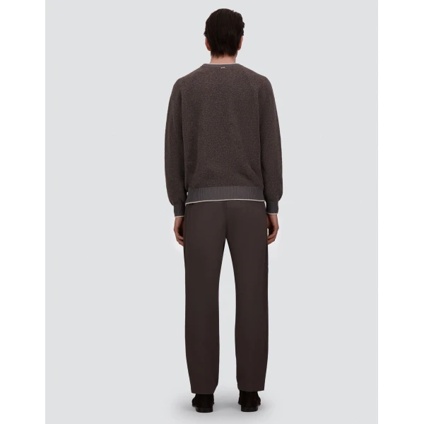 Herno Cashmere and Wool Bouclé Jumper in Light Taupe | Men's Knitwear | Luxury Shoes 