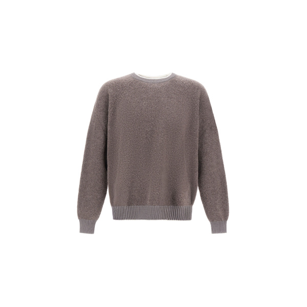Herno Cashmere and Wool Bouclé Jumper in Light Taupe | Men's Knitwear | Luxury Shoes 
