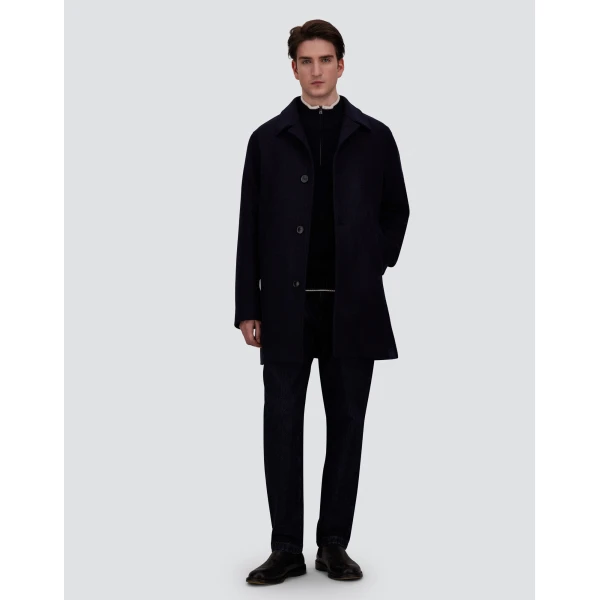 Herno Cashmere and Wool Bouclé Jumper in Navy Blue | Men's Knitwear | Luxury Shoes 