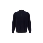Herno Cashmere and Wool Bouclé Jumper in Navy Blue | Men's Knitwear | Luxury Shoes 