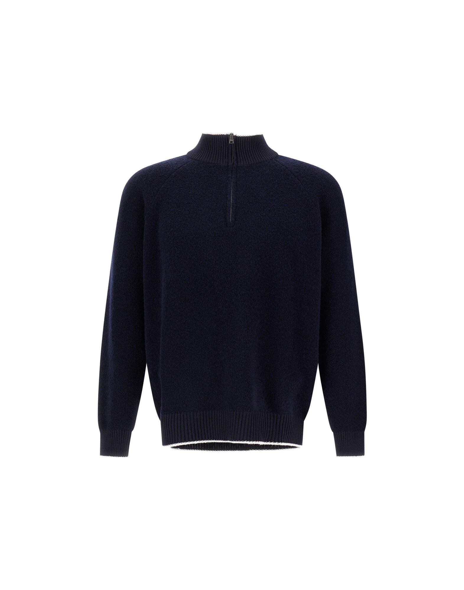 Herno Cashmere and Wool Bouclé Jumper in Navy Blue Herno Cashmere and Wool Bouclé Jumper in Navy Blue | Men's Knitwear | Luxury Shoes