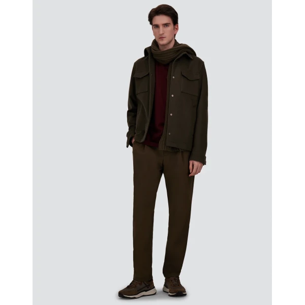 Herno Cashmere and Wool Shacket in Dark Green | Men's Jackets | Luxury Shoes 