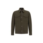 Herno Cashmere and Wool Shacket in Dark Green | Men's Jackets | Luxury Shoes 