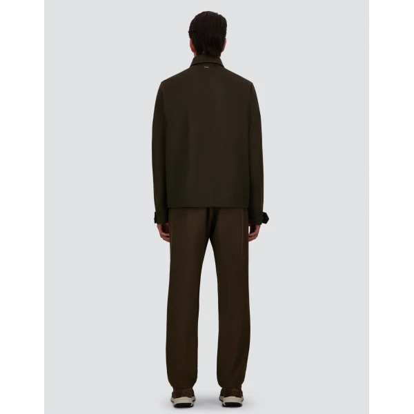 Herno Cashmere and Wool Shacket in Dark Green | Men's Jackets | Luxury Shoes 