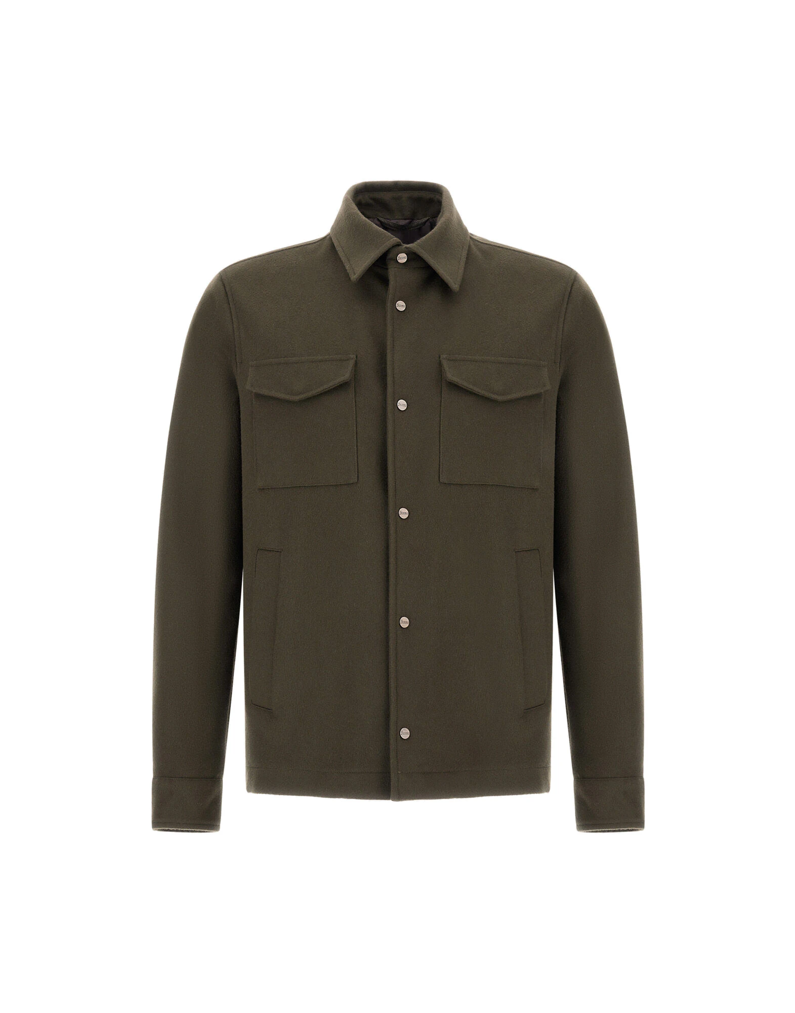 Herno Cashmere and Wool Shacket in Dark Green Herno Cashmere and Wool Shacket in Dark Green | Men's Jackets | Luxury Shoes