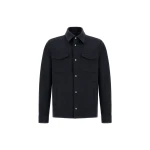 Herno Cashmere and Wool Shacket in Navy Blue | Men's Jackets | Luxury Shoes 