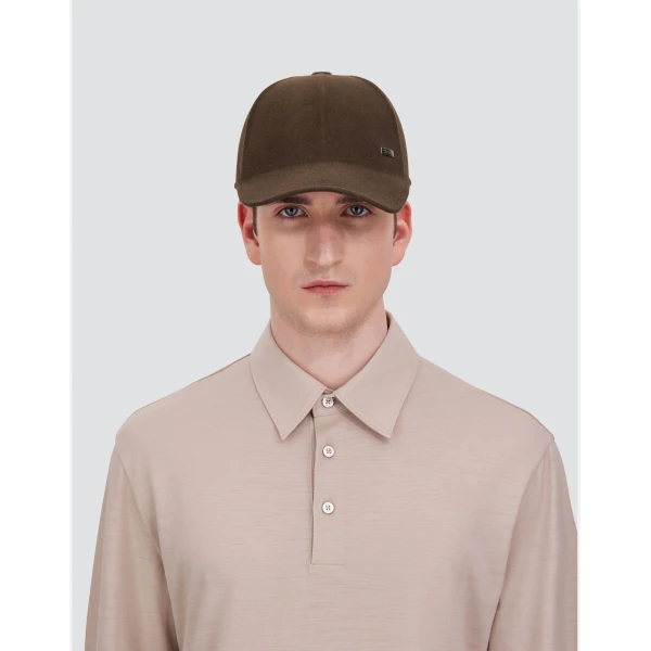 Herno Casual Wool Baseball Cap in Light Military | Men's Hats | Luxury Shoes 