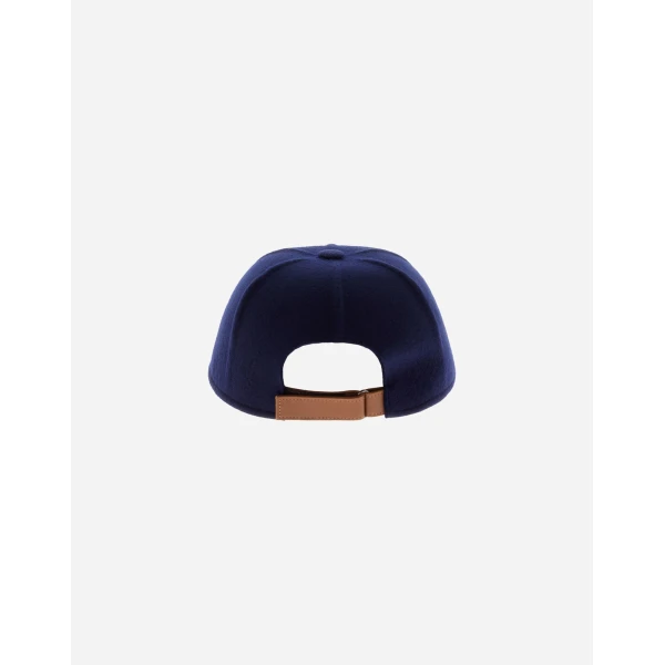 Herno Casual Wool Baseball Cap in Navy Blue | Men's Hats | Luxury Shoes 