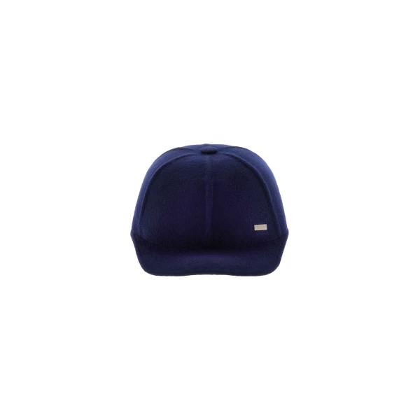 Herno Casual Wool Baseball Cap in Navy Blue | Men's Hats | Luxury Shoes 