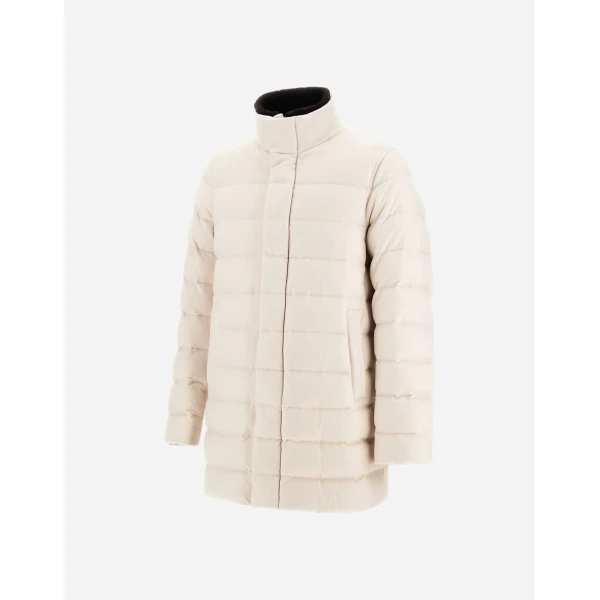 Herno Chantilly Carcoat in Cashmere, Silk and Monogram | Men's Coats | Luxury Shoes 