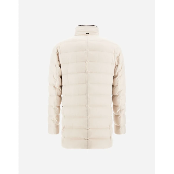 Herno Chantilly Carcoat in Cashmere, Silk and Monogram | Men's Coats | Luxury Shoes 