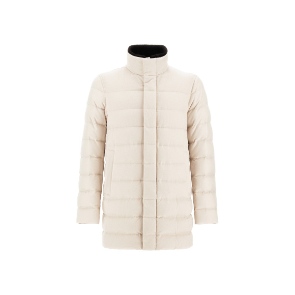 Herno Chantilly Carcoat in Cashmere, Silk and Monogram | Men's Coats | Luxury Shoes 