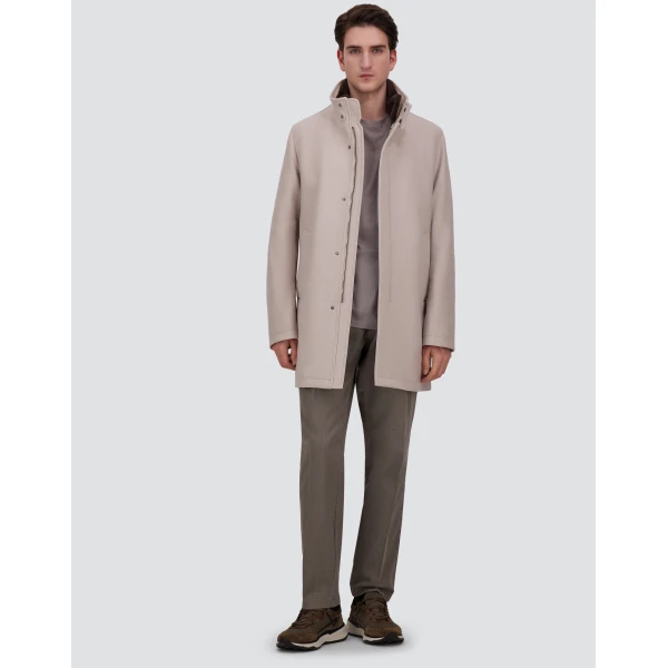 Herno Chantilly Coat in Ecowool and Light Faux Fur | Men's Coats | Luxury Shoes 