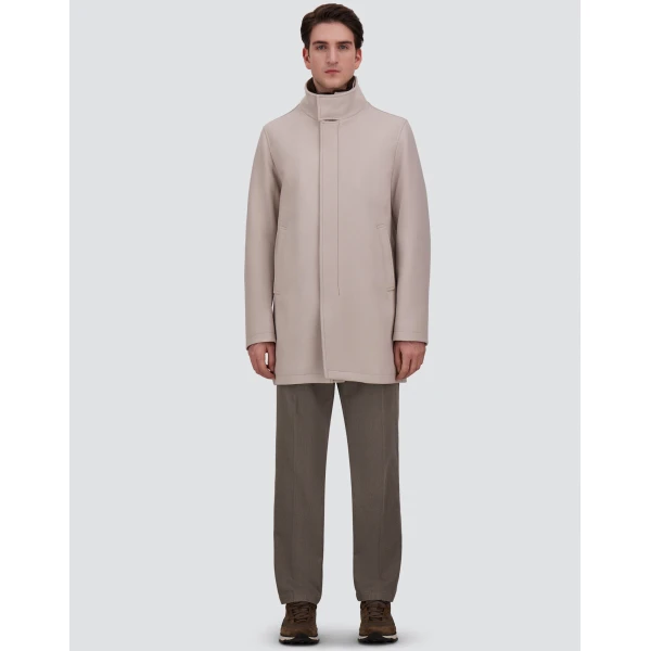 Herno Chantilly Coat in Ecowool and Light Faux Fur | Men's Coats | Luxury Shoes 