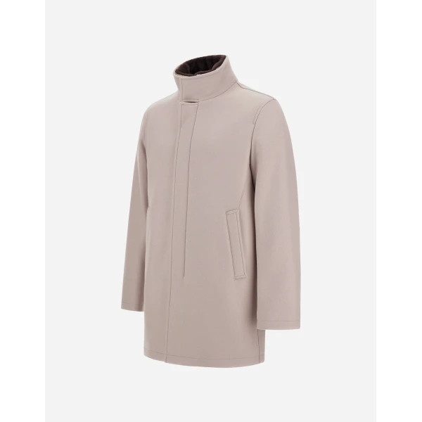 Herno Chantilly Coat in Ecowool and Light Faux Fur | Men's Coats | Luxury Shoes 