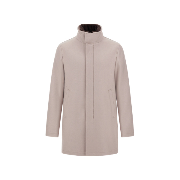 Herno Chantilly Coat in Ecowool and Light Faux Fur | Men's Coats | Luxury Shoes 