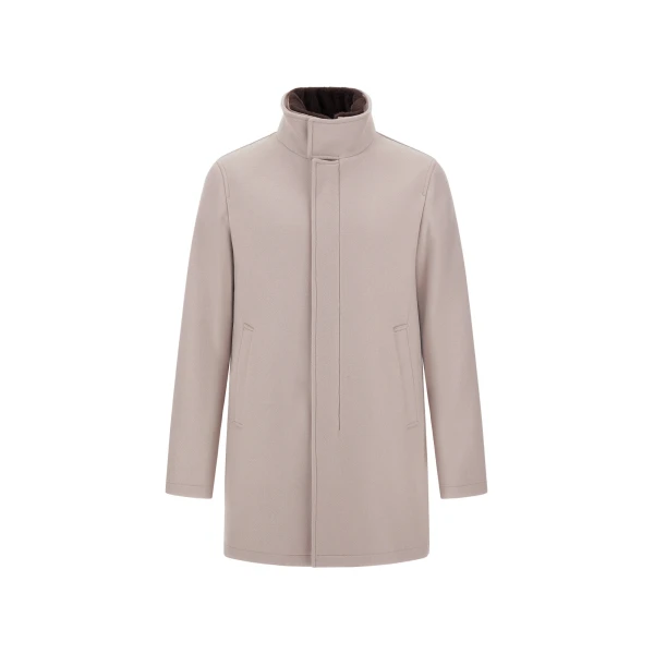 Herno Chantilly Coat in Ecowool and Light Faux Fur | Men's Coats | Luxury Shoes 