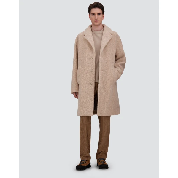 Herno Chantilly Coat in Melange Teddy | Men's Coats | Luxury Shoes 